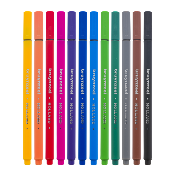 Bruynzeel Fineliner - set van 12 kleuren - Afbeelding 2