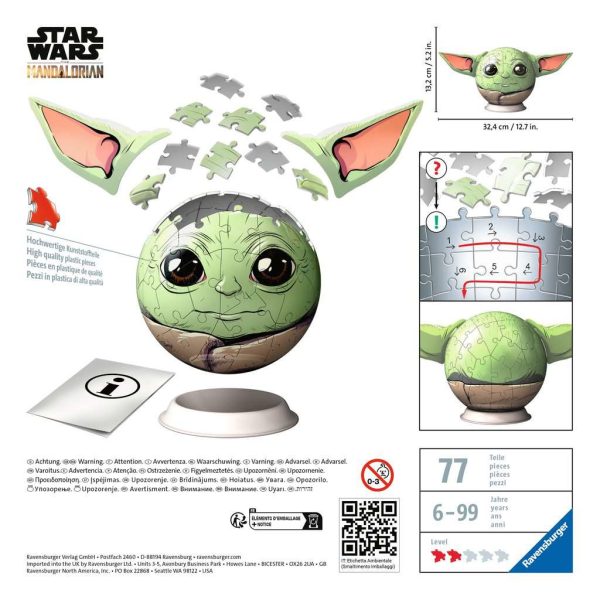 3D Puzzel (77stuks) - Disney Star Wars The Mandalorian - Grogu met oren - Afbeelding 2