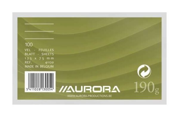 Aurora Fiches 'Ficard' (75x125mm) 190gr (gelijnd) - 100stuks/pak (wit)