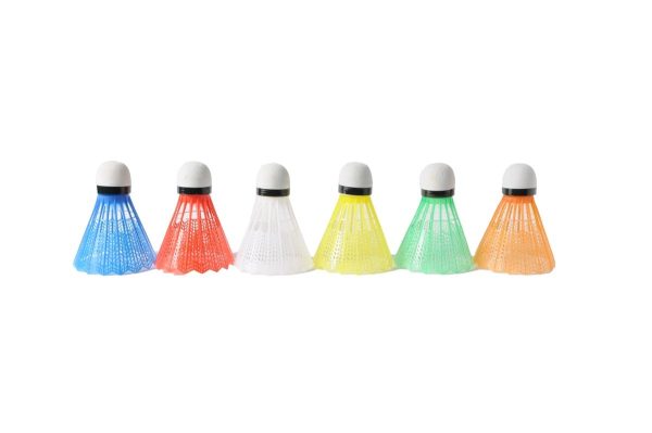 Badmintonpluim (plastic) neon - 6stuks