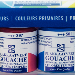 Talens Plakkaatverf Extra Fijn 6x16ml – primaire kleuren (verfdoos)