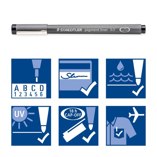 Pigment Liner 0,5mm - zwart - Afbeelding 5