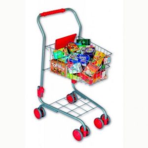 metalen winkelkar gevuld