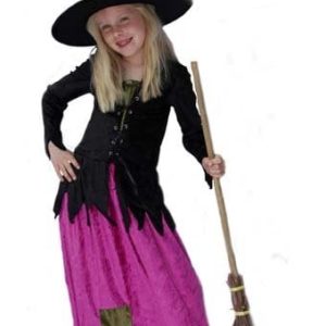 Kostuum Heks Zwart/Paars maat 152