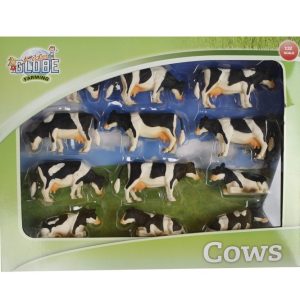 Koeien liggend/staand (zwart/wit) 1:32 – 12stuks