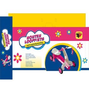 Houten loopfiets Roze/Wit