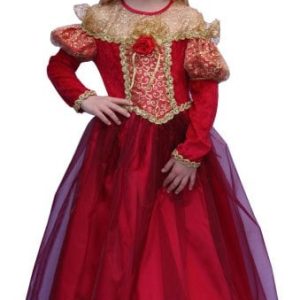 Kostuum Prinses rood/goud