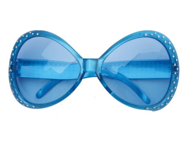 Bril Flashy + Strass - blauw