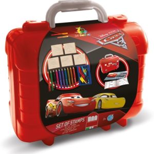 Disney Cars 3 – Art Travel Set (5 stempels, inktkussen, kleurtjes, …)