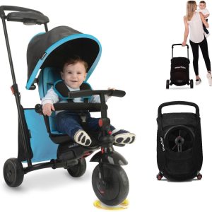 6-in-1 Folding Trike 500 Driewieler met opbergvak – grijs/blauw