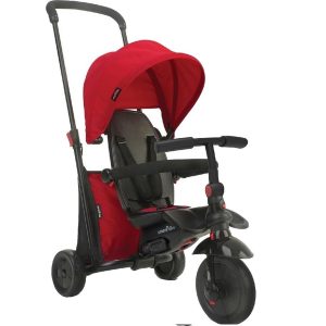 6-in-1 Folding Trike 400 Driewieler met zonnekap – zwart/rood