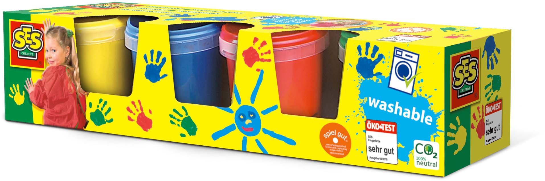 SES Creative - Vingerverf 4 kleuren x 145ml