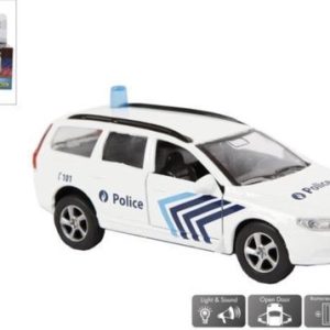 Pull-back Politiewagen Volvo V70 BE met licht/geluid – 12cm