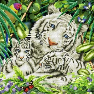 Diamond Dotz – White Tiger & Cubs 52x52cm