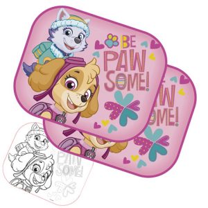 Paw Patrol – Zonnescherm Pawgirl (45x36cm) 2stuks + kleurplaat