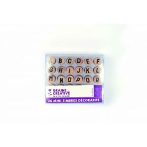 Houten mini stempels “alfabet (hoofdletters)” 26 stempels