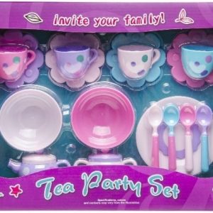 Theeset in paarse doos 17-delig