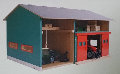 Werkplaats (41x54x32cm) met berging en rode deuren - Afbeelding 3