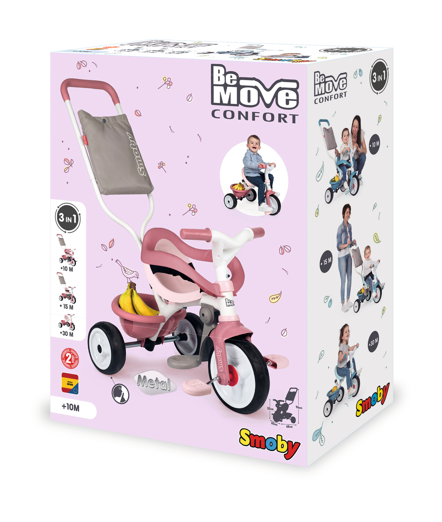 Smoby Driewieler Be Move Comfort - roze - Afbeelding 3