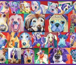 Puzzel (XXL) 500stuks – Kleurrijke honden