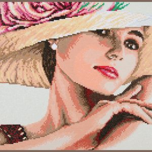 Diamond Painting Kit – Dame met hoed