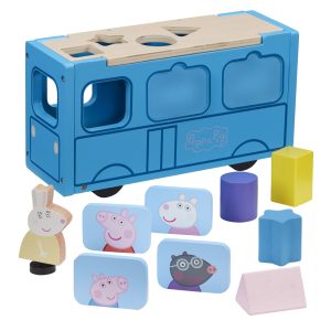 Peppa Pig – Houten schoolbus (vormensorteerder)