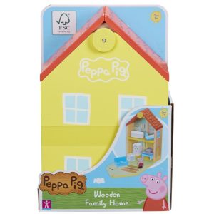 Peppa Pig – Houten familie speelhuis + Peppa figuur en accessoires