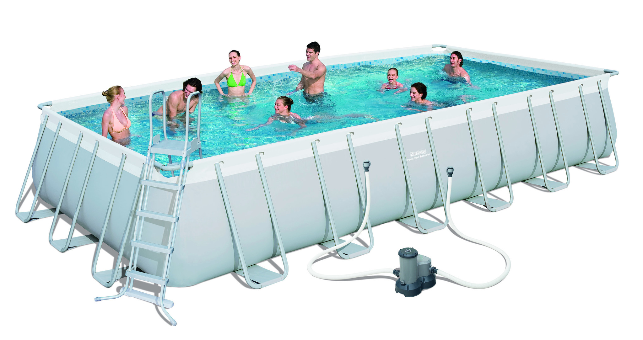 Bestway Power Steel Rectangular Frame Pool Set (732x366x132cm) - Afbeelding 2