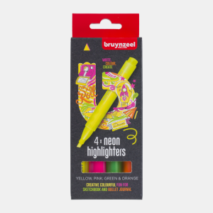Bruynzeel Markeerstift Highlighter Neon – 4stuks
