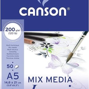 Canson Tekenblok Imagine (Academy) A5 (148x210mm) 200gr/50vel – wit