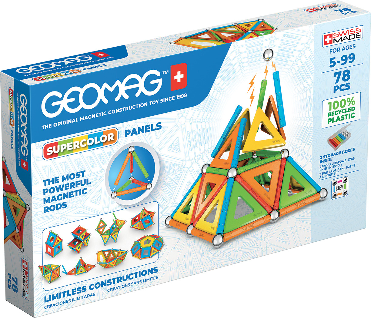 Geomag Supercolor Recycled - 78stuks
