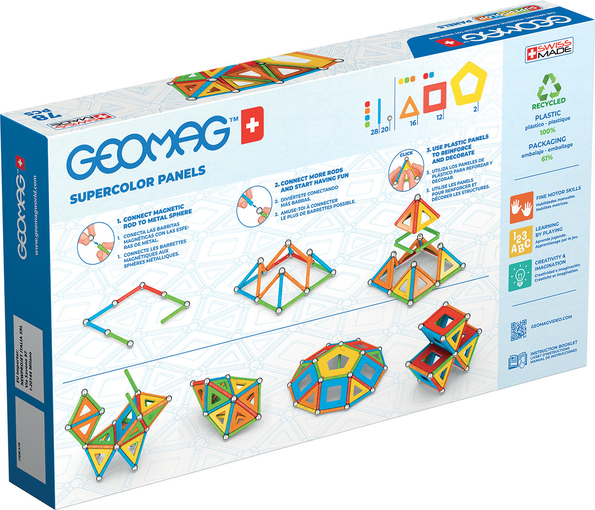Geomag Supercolor Recycled - 78stuks - Afbeelding 2