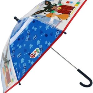 Bing – Paraplu “Rainy days” 73cm (transparant/blauw)