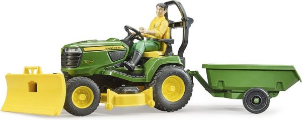 John Deere zitmaaier met aanhanger en tuinman - Afbeelding 2