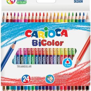 Kleurpotlood BiColor “Triangular” + slijper – 24stuks