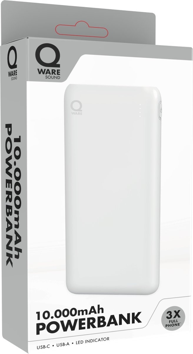 Qware Sound Powerbank 10.000 mAh - 1 exemplaar