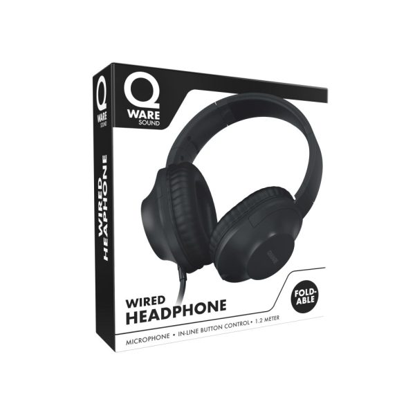 Qware wired foldable headphone-BL