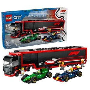 LEGO City – F1 Truck met RB20 en AMR24 F1 wagens