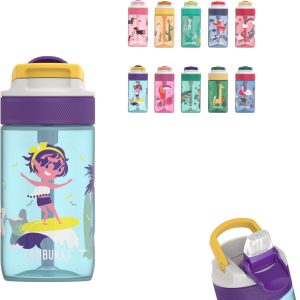 Waterfles KAMBUKKA Lagoon 400ml – Surf Girl met geïntegreerd nrietje