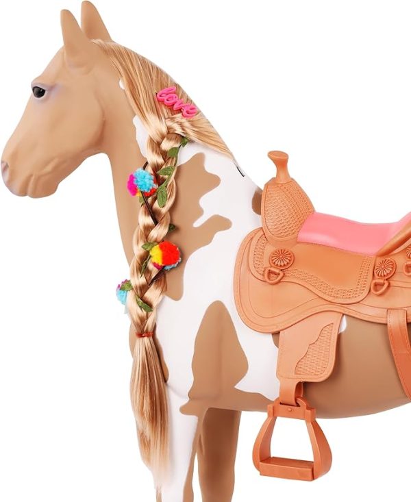 Paard met lange manen Palomino 50cm - Afbeelding 2