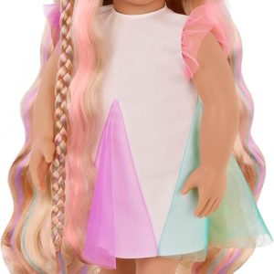Pop 45cm – Tessie met Regenbooghaar