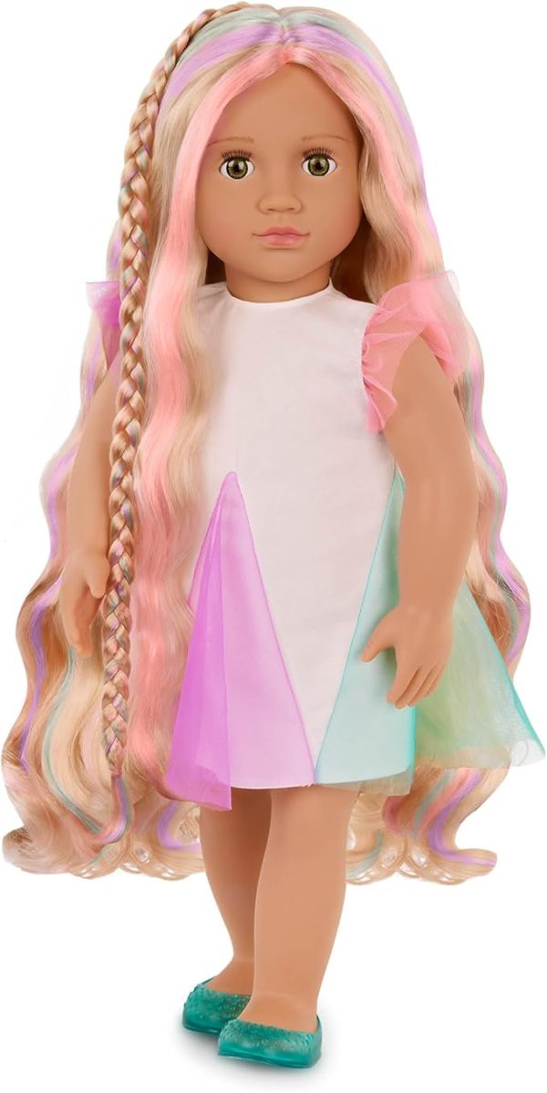 Pop 45cm - Tessie met Regenbooghaar