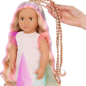 Pop 45cm – Tessie met Regenbooghaar