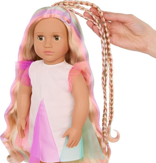 Pop 45cm - Tessie met Regenbooghaar - Afbeelding 2