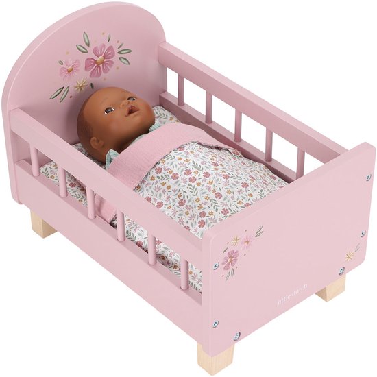 Little Dutch - Houten Poppenbed met textiel