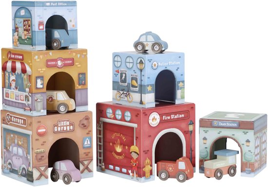 Little Dutch - Stapeltoren Met 6 Autos - Afbeelding 3