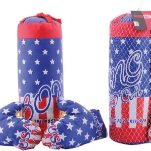 Sports Active Bokszak met handschoenen – blauw/rood