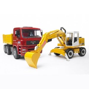MAN TGA Kiepwagen + Liebherr graafmachine