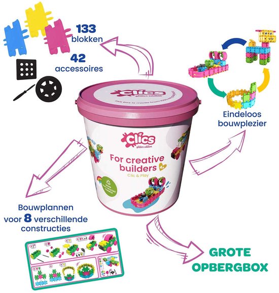 Clics - Build & Play Emmer Glitter 8-in-1 - Afbeelding 2