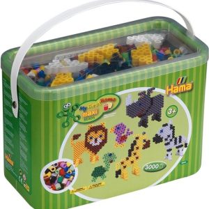Hama MAXI Strijkkralenset in emmer – Jungle 3000stuks